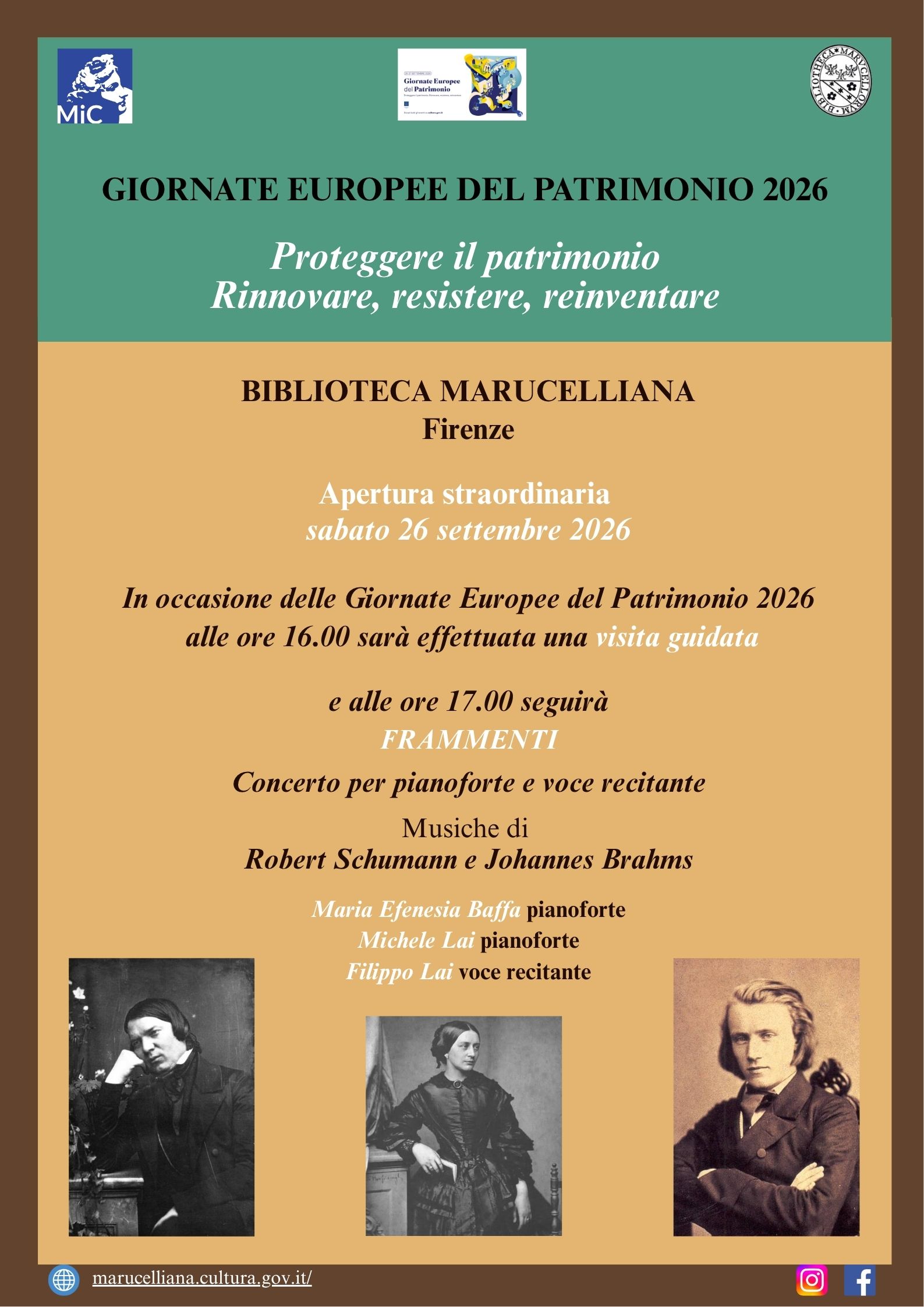 G.E.P. 2026 - Biblioteca Marucelliana Firenze - Apertura straordinaria - Sabato 26 settembre 2026